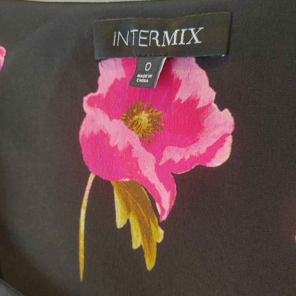 Intermix Silk Floral Mini Dress Size 0 - Picture 9 of 10